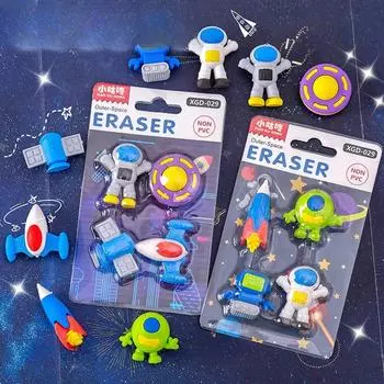 Креативный милый мультфильм астронавт инопланетянин космический корабль спутниковый ластик школьные канцелярские принадлежности школьные принадлежности детский подарок офисные аксессуары