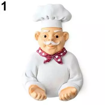 Креативный милый мультяшный шеф-повар, прочная стойка для хранения, крючок, настенный декор, вилка, держатель 1