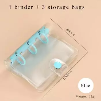 Креативный милый прозрачный мини-альбом с тремя кольцами, с отрывными листами, портативный блокнот для школьников, школьные принадлежности зелёный