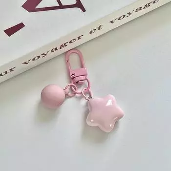 Креативный милый желтый, розовый брелок со звездами, кулон, брелок для девочек, рюкзак, очаровательный чехол для наушников, аксессуары, подарки розовый