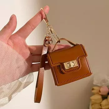 Креативный мини-кошелек для монет, брелок, кошелек для мелочи, универсальный кожаный чехол для ключей, сумка для хранения наушников, подвеска коричневый