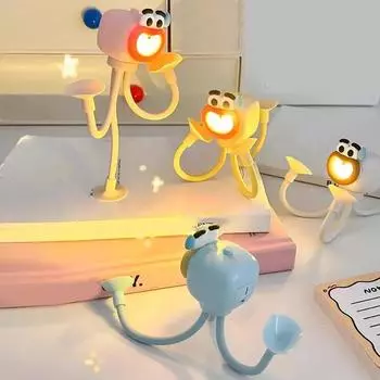 Креативный мини-ночник в виде осьминога, симпатичная светодиодная лампа в виде животного, портативное украшение для спальни и подставка для телефона