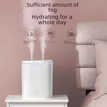 Креативный мини-увлажнитель воздуха с двойным распылением и USB-подключением для дома и офиса — большой объем тумана, мощный распылитель, подходит для установки на рабочем столе.