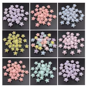 Креативный модный материал ручной работы «сделай сам» для ювелирных изделий, 10 шт., акриловые серьги, маркировка, матовое ожерелье, браслет с бусинами в виде пентаграммы розовый