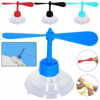 Креативный мотоциклетный защитный шлем на присоске, пропеллер, вращающаяся ветряная мельница, декор чёрный