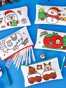 Креативный мультфильм граффити канцелярские принадлежности сумка для хранения детская живопись игрушки мода сделай сам раскраска нетканый материал пенал подарки A4