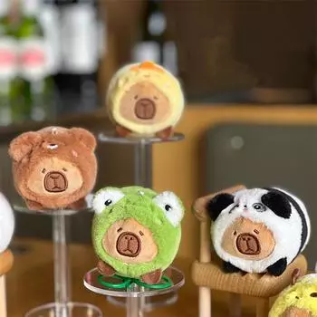 Креативный мультфильм лежачая поза капибара плюшевые игрушки брелок кукла милый мешок орнамент ключница украшение подарок на день рождения аксессуары