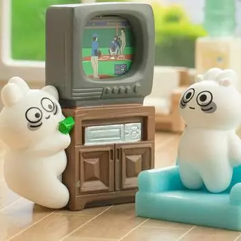 Креативный мультфильм Маленький кролик Миниатюрная статуэтка Смола Маленькие животные Микропейзаж Статуэтка Украшения для кукольного домика Орнамент