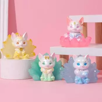 Креативный мультфильм Nine Tailed Fox Series украшения милые светящиеся настольные украшения автомобиль смоляные поделки подарок на день рождения для девочки