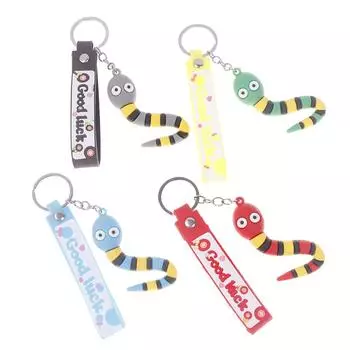 Креативный мультяшный брелок-подвеска в виде змеи для женщин и мужчин, милый зодиакальный год змеи, талисманы на удачу, рюкзак, автомобильный орнамент, брелок синий