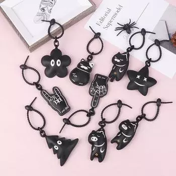 Креативный мультяшный кожаный кулон, изысканный автомобильный брелок для ключей, женский школьный кулон, маленький подарок as the picture