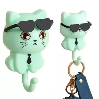 Креативный мультяшный крючок для кошек, милый держатель для ключей, настенные крючки для кошек, для ключей, сумки, шарфа, шапки, полотенца, подвесное украшение белый