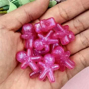 Креативный мультяшный персонаж 18,4*22,2 мм, подарки, модные аксессуары, свободные бусины, 10 шт., сделай сам, милый мультяшный акриловый снеговик оранжевый