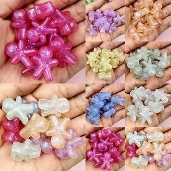 Креативный мультяшный персонаж ручной работы, 10 шт., 18,4*22,2 мм, подарки, модные аксессуары, милый мультяшный акриловый снеговик, сделай сам, аксессуары для мобильных телефонов, украшенные синий