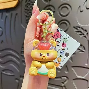 Креативный мультяшный светящийся брелок-мишка со звуком, для пары, для сумки, для автомобиля, ювелирные аксессуары, подвеска для сумки