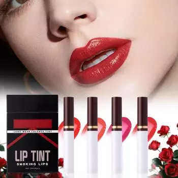 Креативный набор помад Glamour Lip Stain 4 Pack Chromogenic Lip Stain Lipstick Set Подарок на День святого Валентина Подарок на макияж белый
