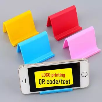 Креативный настольный автомобильный держатель для мобильного телефона - простая пластиковая подставка с возможностью нанесения индивидуального логотипа красный