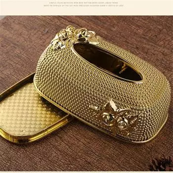 Креативный настольный кухонный лоток для накачки, Европейская акриловая коробка для салфеток, модная коробка для салфеток для отеля KTV, коробка для салфеток для бара золотой