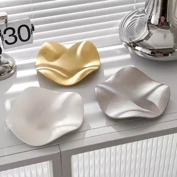 Креативный нестандартный дизайн поднос для хранения украшений фруктовая тарелка скандинавский домашний декор органайзер из нержавеющей стали для гостиной