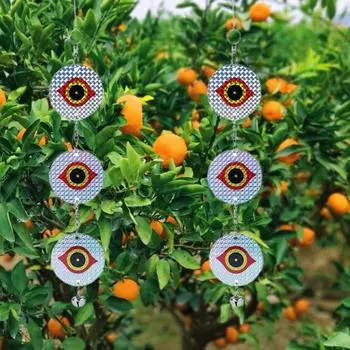 Креативный невыцветающий прочный отпугиватель птиц, страшные глаза совы, светоотражающий, скручивающийся от ветра, подвесной для патио