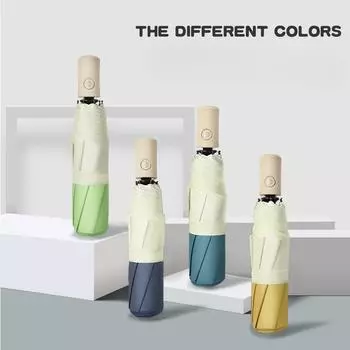 Креативный новый автоматический трехсекционный боковой зонт, небольшой свежий корейский складной самораскрывающийся закрывающийся зонт 55cm