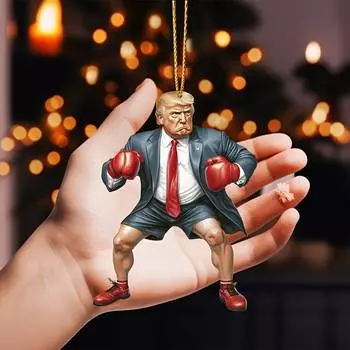 Креативный новый мультяшный бокс Трамп ожерелье кулон акриловый самолет украшение для интерьера автомобиля рюкзак кулон