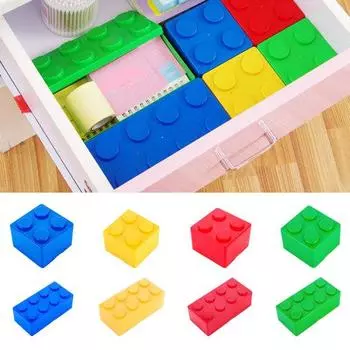 Креативный офисный домашний стол, строительный блок, ящик для хранения, органайзер для мелочей красный