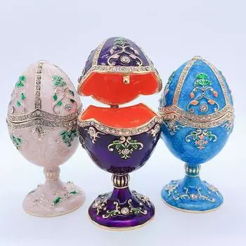 Креативный орнамент эмалевый цвет русское яйцо сплав шкатулка для украшений ремесло подарок фиолетовый