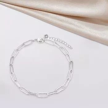 Креативный овальный браслет-скрепка, удлинительная цепочка, регулируемый браслет, инкрустированный стразами, простой браслет, модные аксессуары серебряный