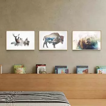 Креативный пейзаж, фотографии животных, холст, картина в скандинавском стиле, настенная живопись, постеры и принты, домашний декор для детской комнаты 21cm30cm NoFrame