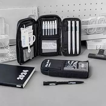 Креативный пенал для студентов, модный простой однотонный пенал, большая вместительная сумка для хранения канцелярских принадлежностей