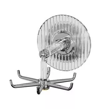 Креативный перфорированный бесплатный крючок, вращающийся крючок на вакуумной присоске, настенный, простой в установке, крючок для кухни, ванной комнаты серебряный