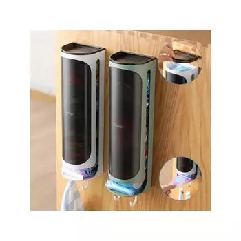 Креативный пластиковый ящик для хранения мешков с перфорацией, настенный, для кухни, ванной комнаты, стеллаж для хранения мусорных мешков, диспенсер для мусорных мешков зелёный