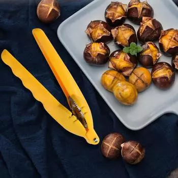 Креативный пластиковый зажим из нержавеющей стали для орехов, шелушитель, открывалка для каштанов, кухонный зажим, инструмент для раскалывания орехов, фундука, орехов, орехоколов жёлтый