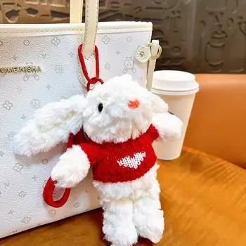 Креативный плюшевый кролик брелок милый плюшевый кукольный мешок подвески красный