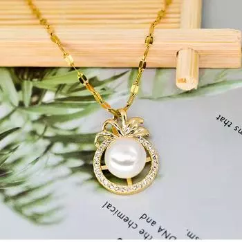 Креативный подарок Жемчужное ожерелье Дизайн Сладкий ветер Нежная титановая сталь Цепочка для ключицы