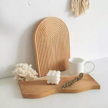Креативный поднос для десерта с водяной рябью, разделочная доска для резки, геометрическая форма, декор для гостиной