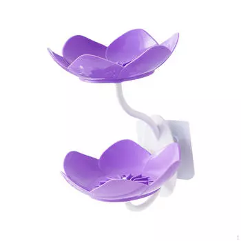 Креативный поднос для мыла, двухслойная настенная коробка в форме лотоса для кабинетных отелей синий