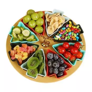 Креативный поднос для сервировки в виде рождественской елки с 8 отделениями, тарелка для конфет, поднос для рождественских закусок, разделенный поднос для закусок, поднос для еды