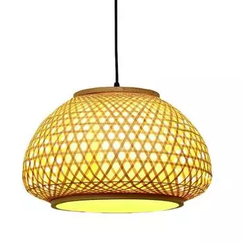 Креативный потолочный подвесной светильник, бамбуковая люстра, деревенский лофт, винтажный абажур, домашняя кухня, магазин декоративных светильников no bulb чёрный