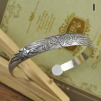Креативный простой винтажный резной открытый браслет