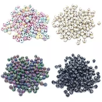 Креативный разноцветный крест круглый 8 мм DIY ювелирные аксессуары для изготовления браслетов и сережек ожерелье 30 шт. свободные бусины акриловые белые модные