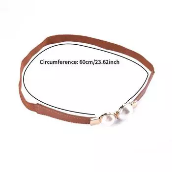 Креативный ремень с жемчужной пряжкой из искусственной кожи для платья, юбки, талии, эластичные тонкие женские ремни