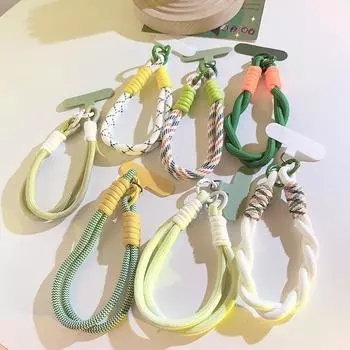 Креативный ремешок для мобильного телефона, тканый браслет, короткая ручная веревка, ремешок с зажимом для камеры Ccd, двойная цепочка, брелок для телефона, ремешок