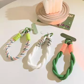 Креативный ремешок для мобильного телефона, тканый браслет, короткая ручная веревка, ремешок с зажимом для камеры Ccd, двойная цепочка, брелок для телефона, ремешок