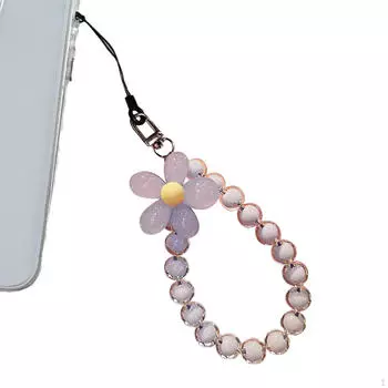 Креативный ремешок для телефона, бисерные цветы, бусины для женщин, девочек Blue