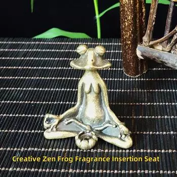 Креативный ретро-медный подсвечник в стиле дзен с благовониями в виде лягушки из цельной меди с лягушкой в виде чайного питомца с благовониями в виде лягушки
