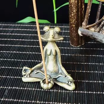 Креативный ретро-медный подсвечник в стиле дзен с благовониями в виде лягушки из цельной меди с лягушкой в виде чайного питомца с благовониями в виде лягушки