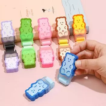 Креативный роликовый ластик Bear, карандаш, ластик для стирания, канцелярский резиновый ластик, подарок на награду Random 1PC