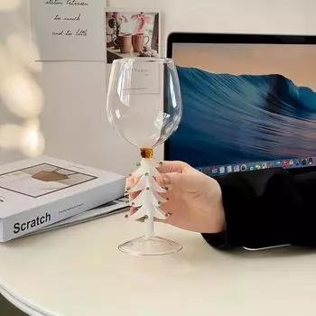 Креативный рождественский стеклянный стакан, 3D-кружки в виде рождественской елки, стеклянный бокал для красного вина, прозрачная кружка для молока и кофе, рождественская атмосфера, подарок 301-400ml